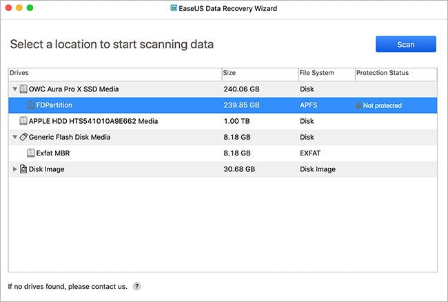 EaseUs Data Recovery Wizard for Mac
