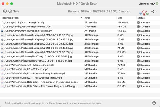 Mac OS Xのゴミ箱から削除されたファイルをリカバーする方法