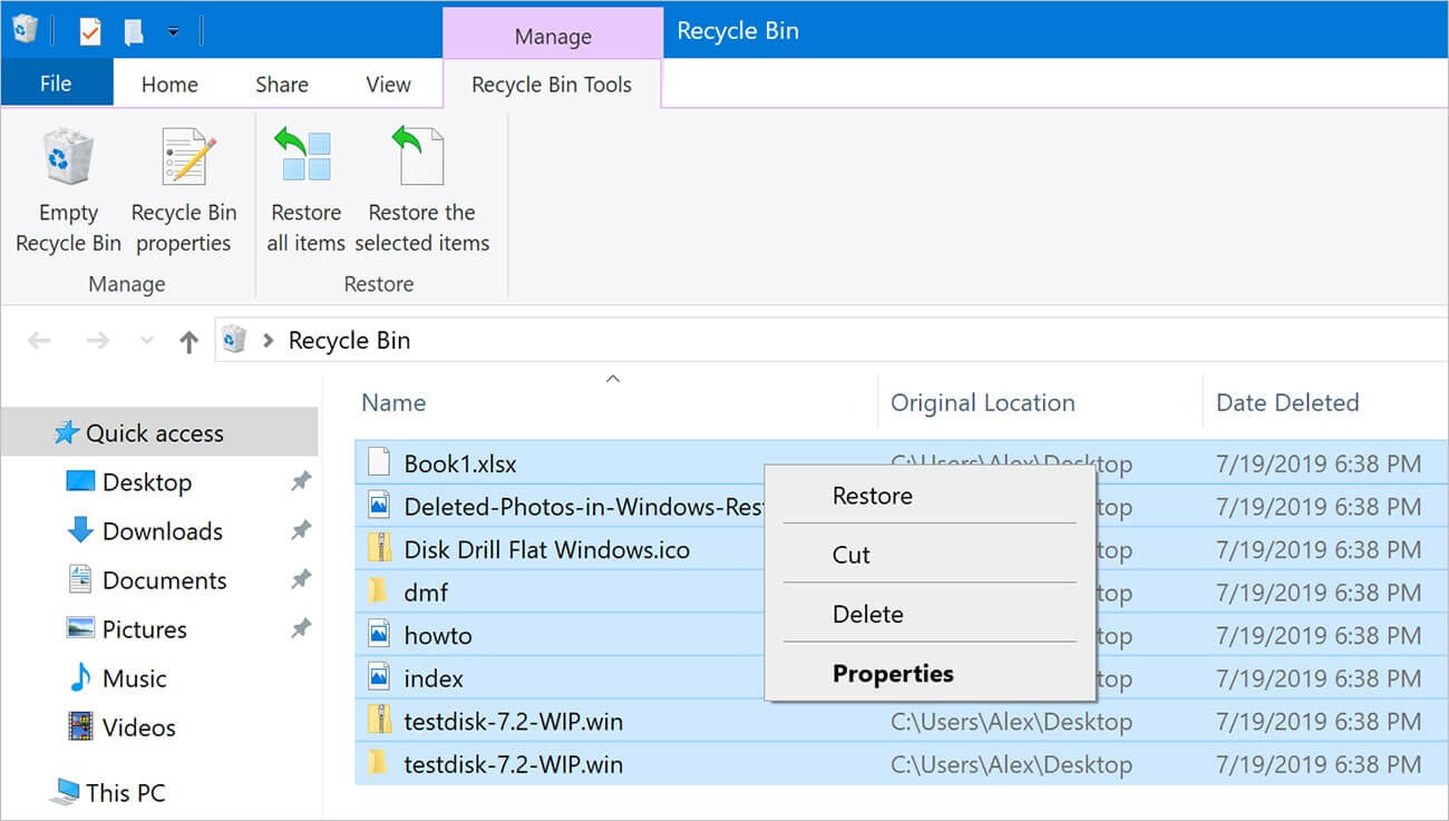 how to recover deleted files from trash bin on windows 7