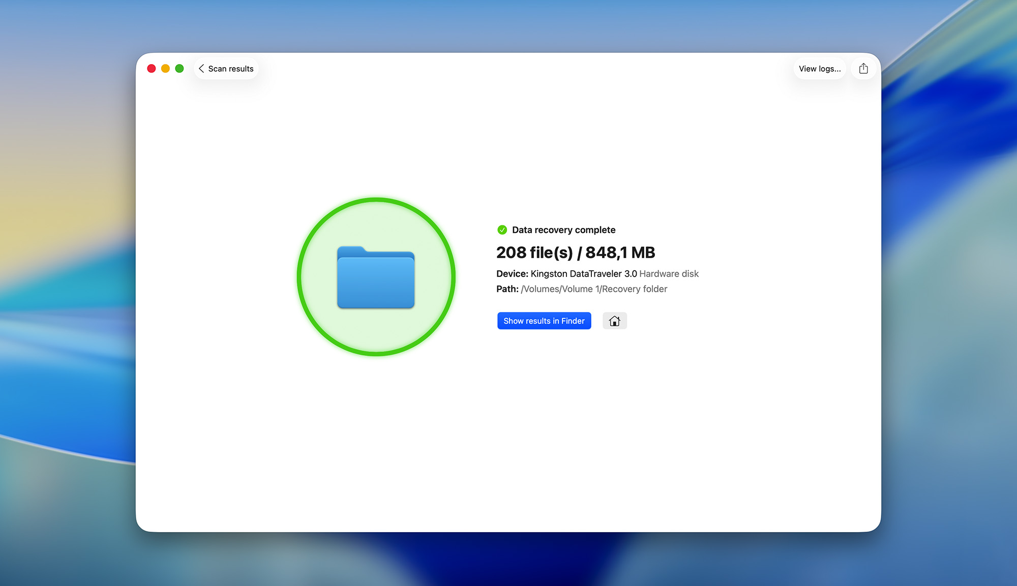 disk drill for mac completed recovery window