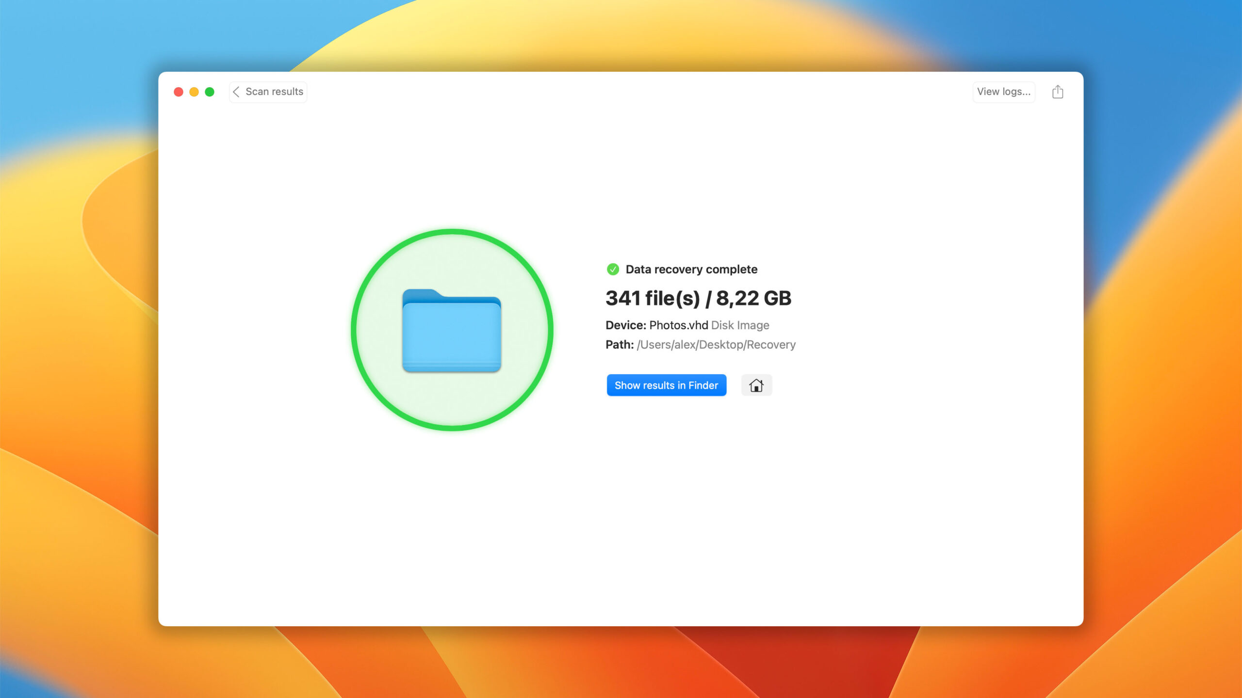 disk drill for mac completed recovery window