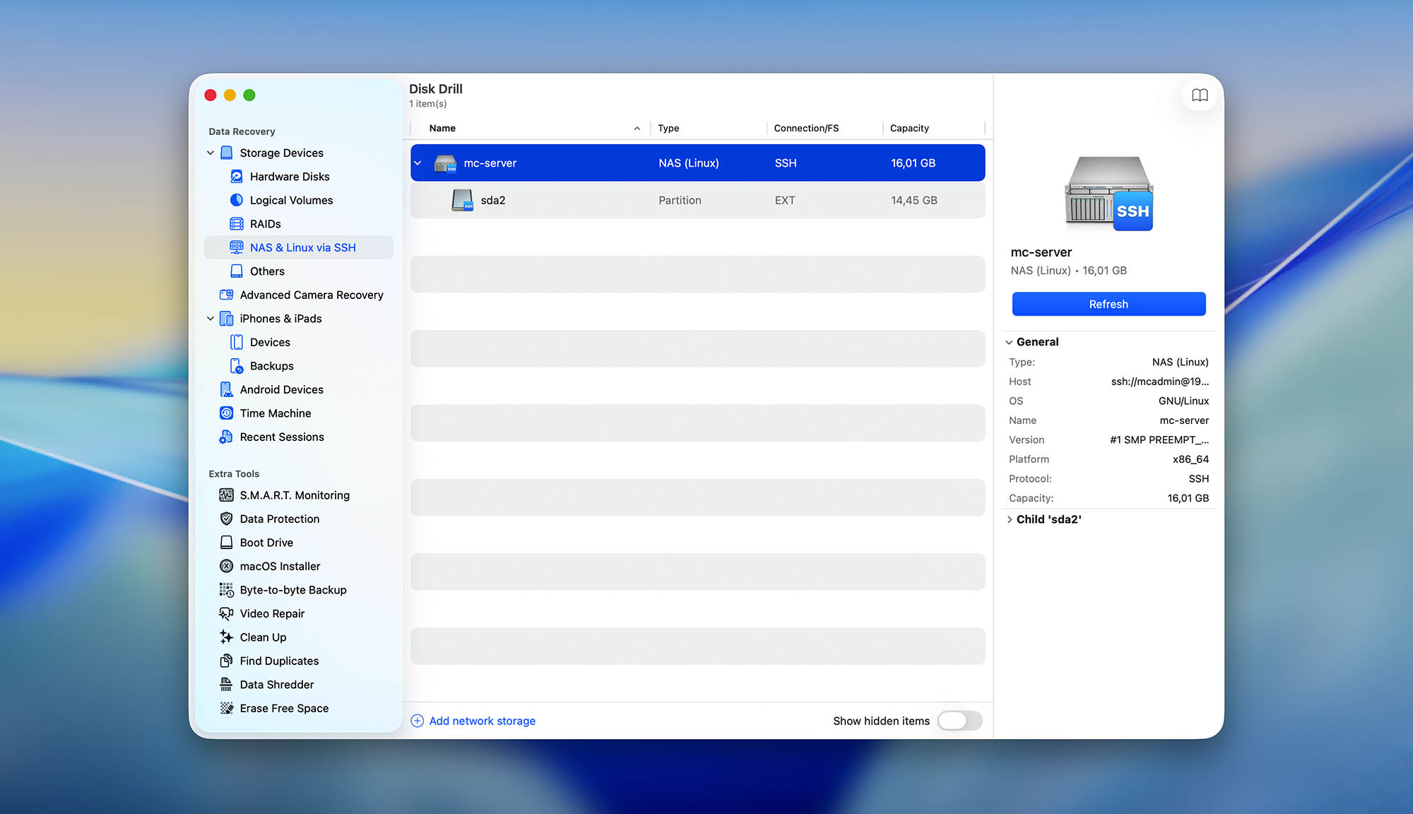 disk drill for mac nas and linux disk list