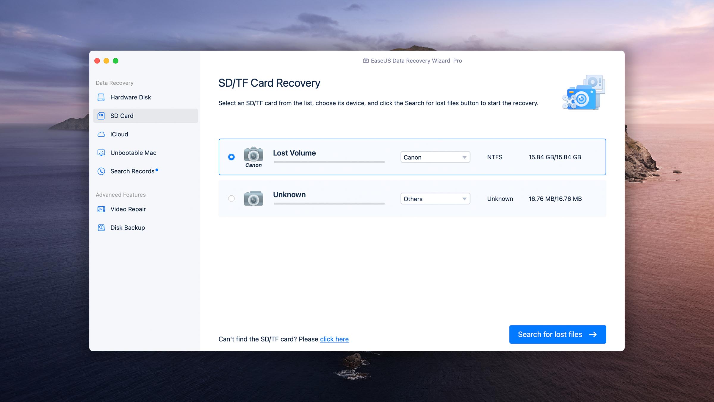 easeus data recovery sd card module