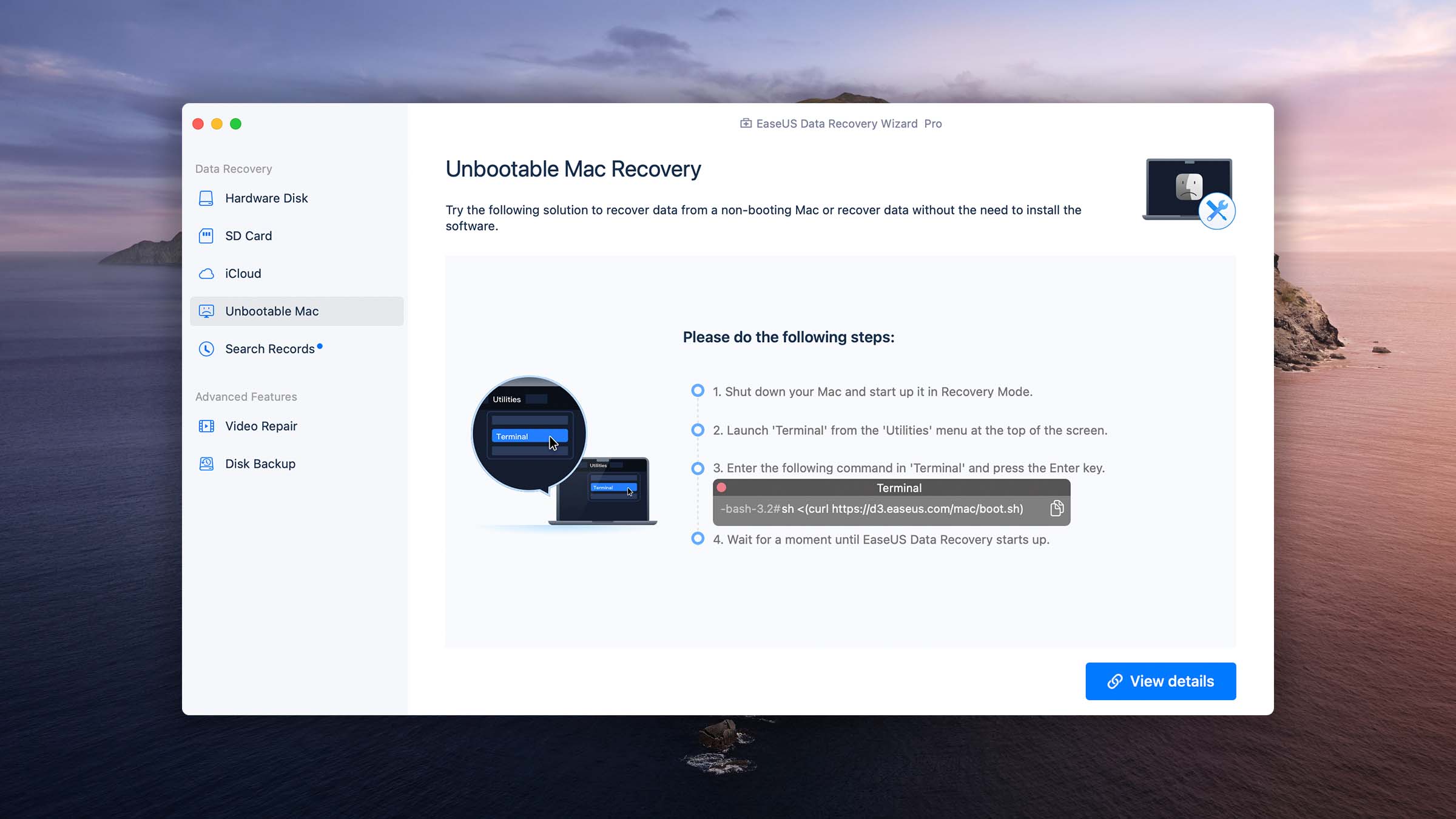 easeus data recovery unbootable mac module