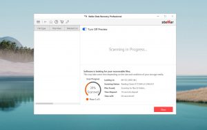 stellar data recovery scanning in progress