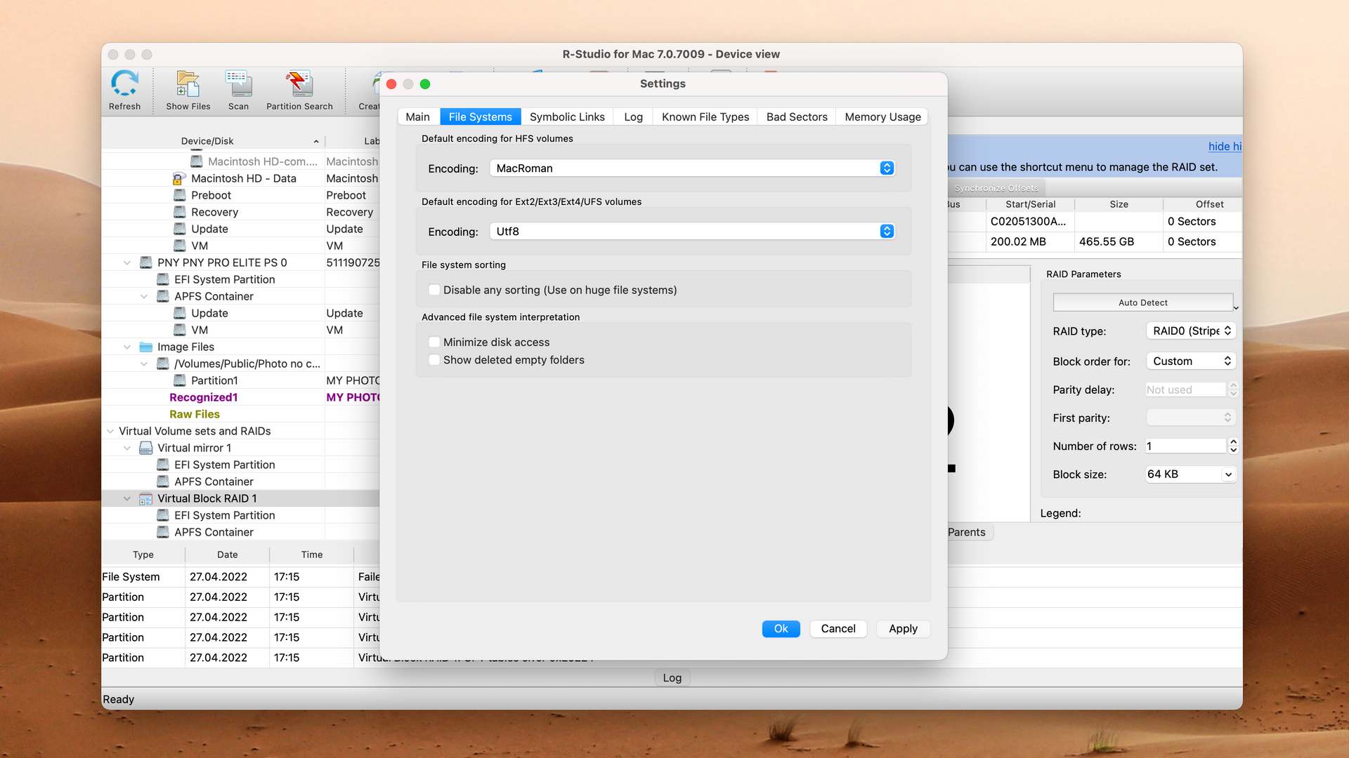 r-studio mac file systems settings