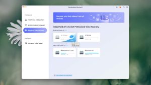 wondershare recoverit select hard drive for video recovery macos