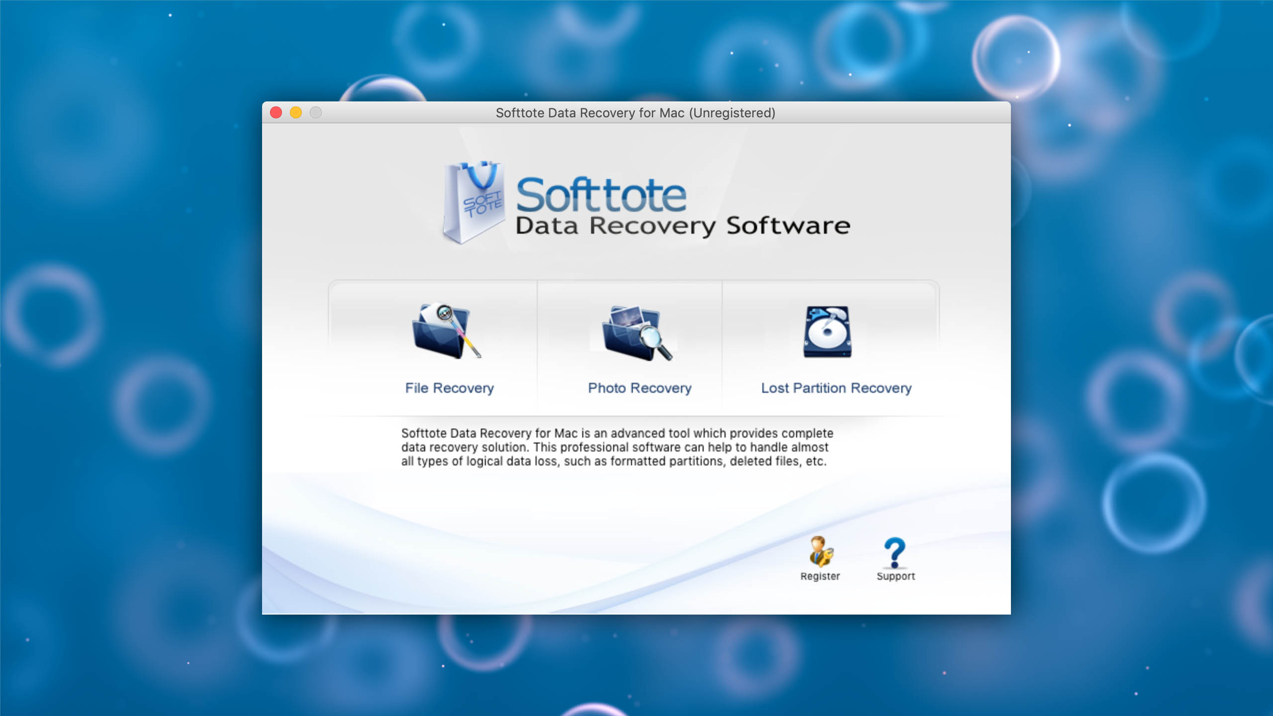 Softtote Data Recovery window