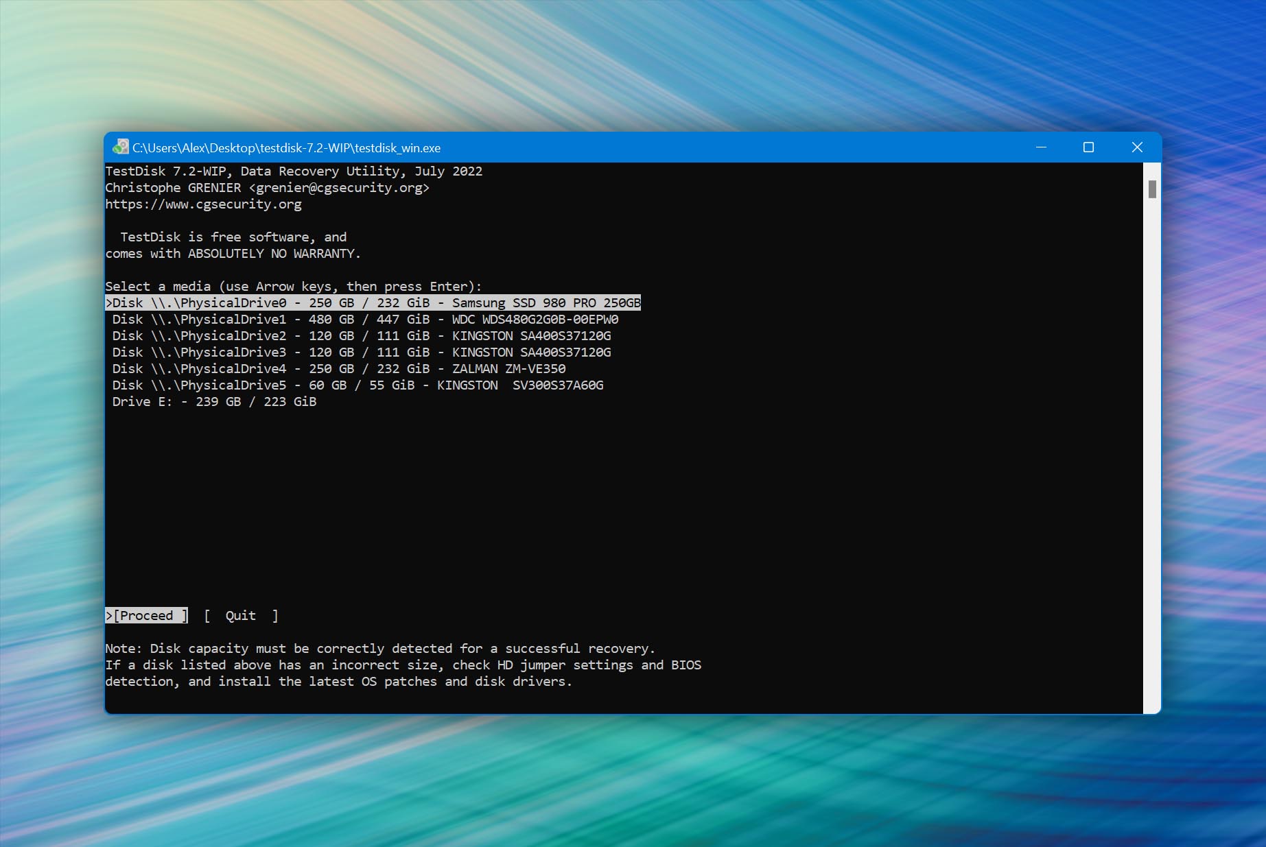 testdisk