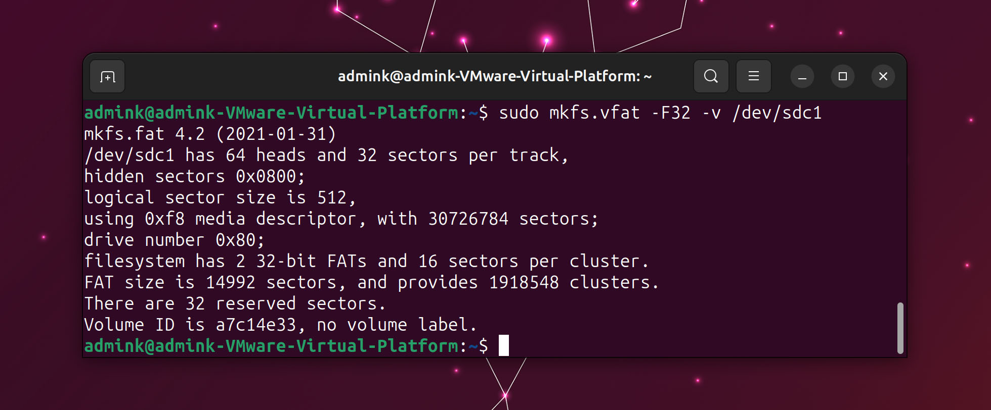 Terminal Format To FAT32