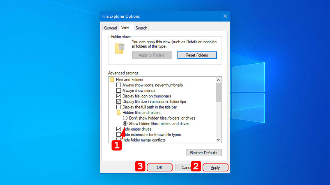 show hidden files and folders on windows