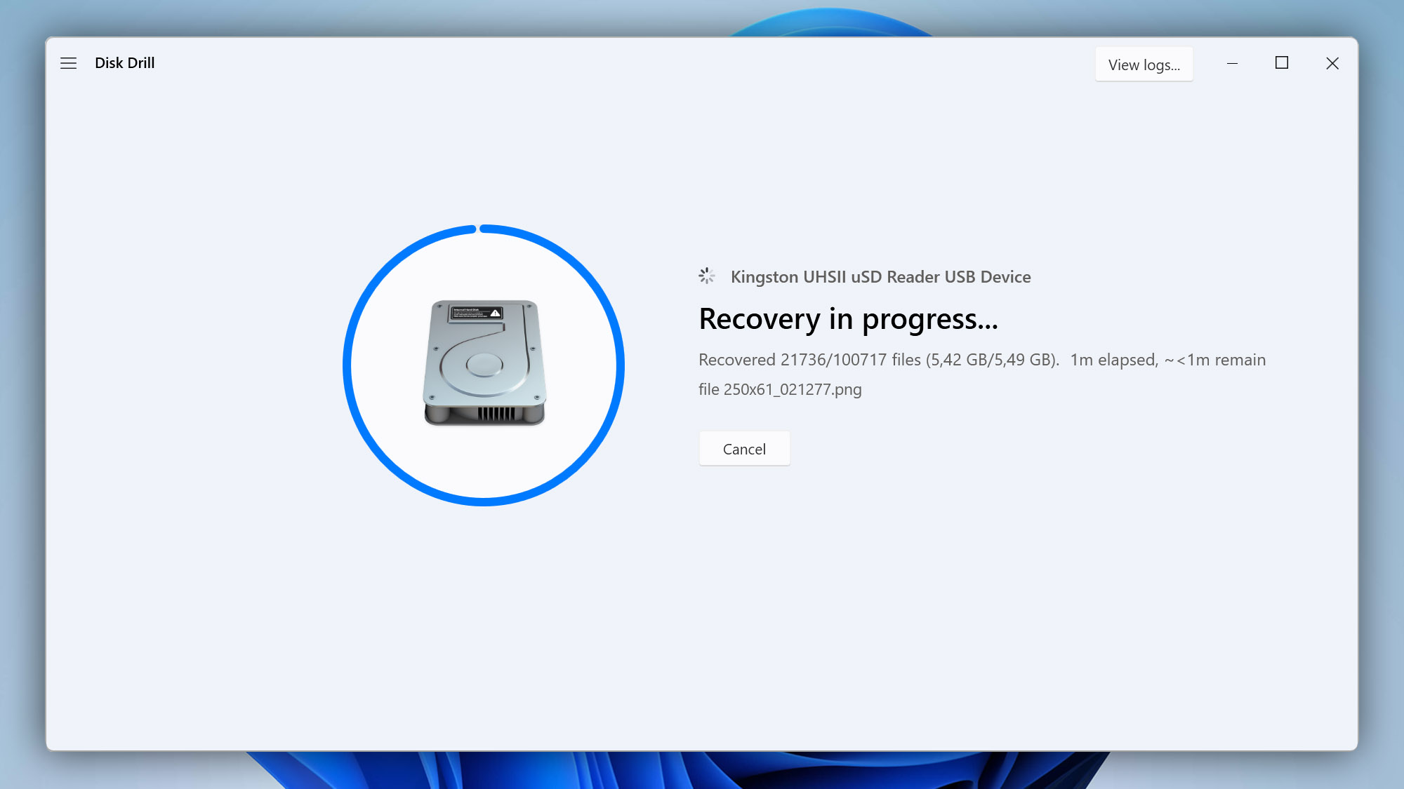 Click the Recover button to retrieve files from NTFS disk