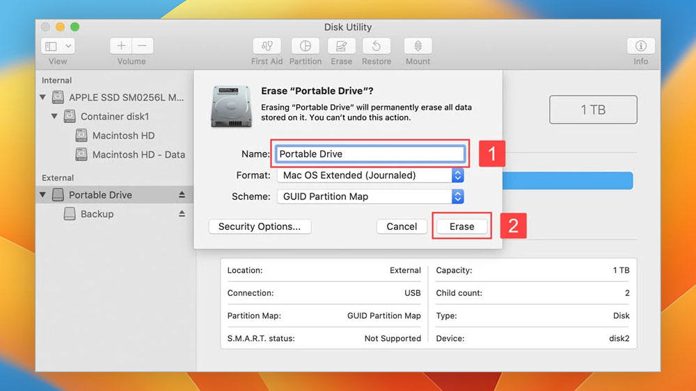 disk utility format