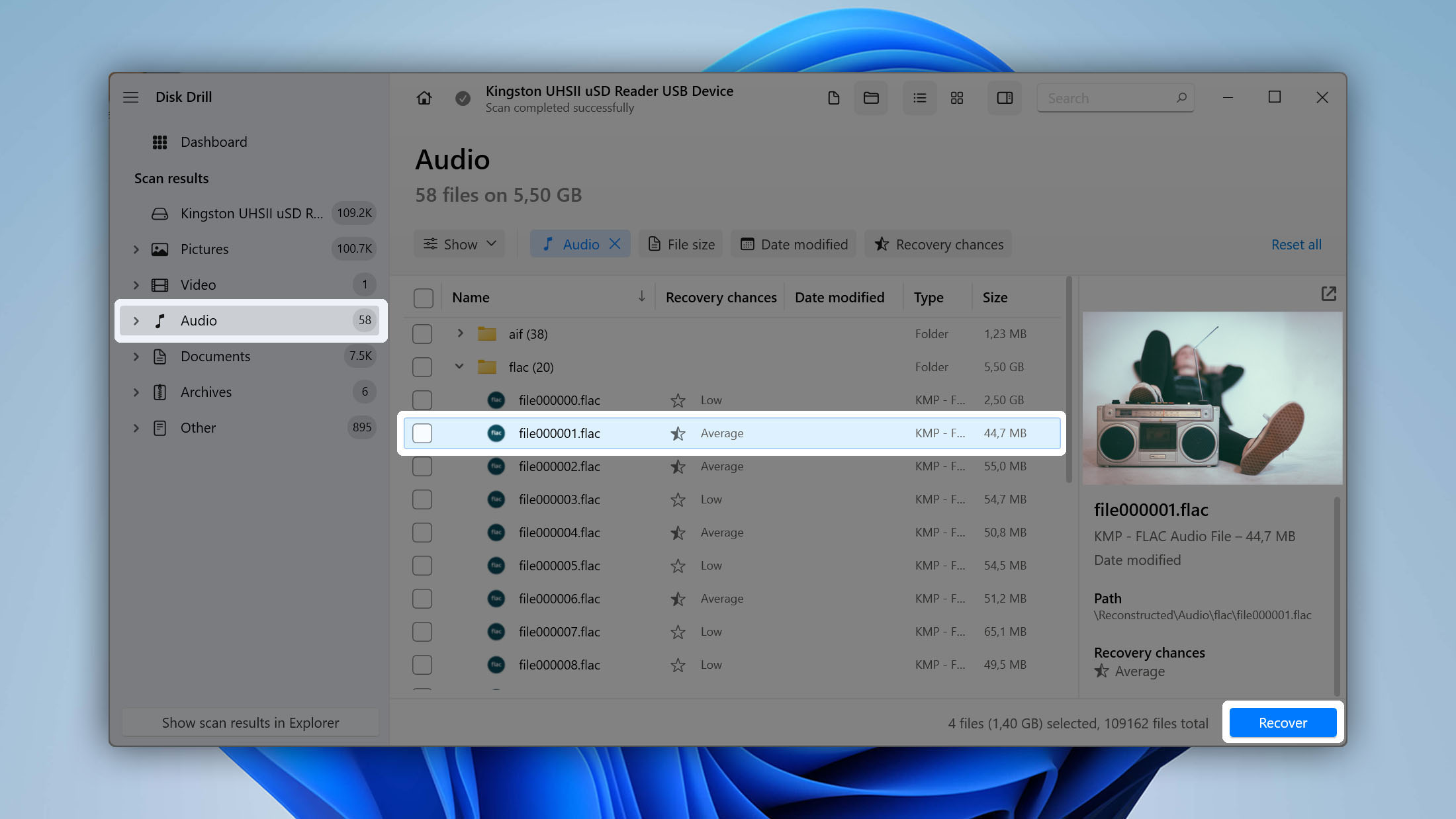 how to recover replaced files