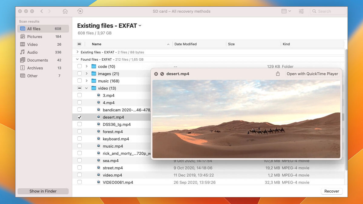 preview restored videos