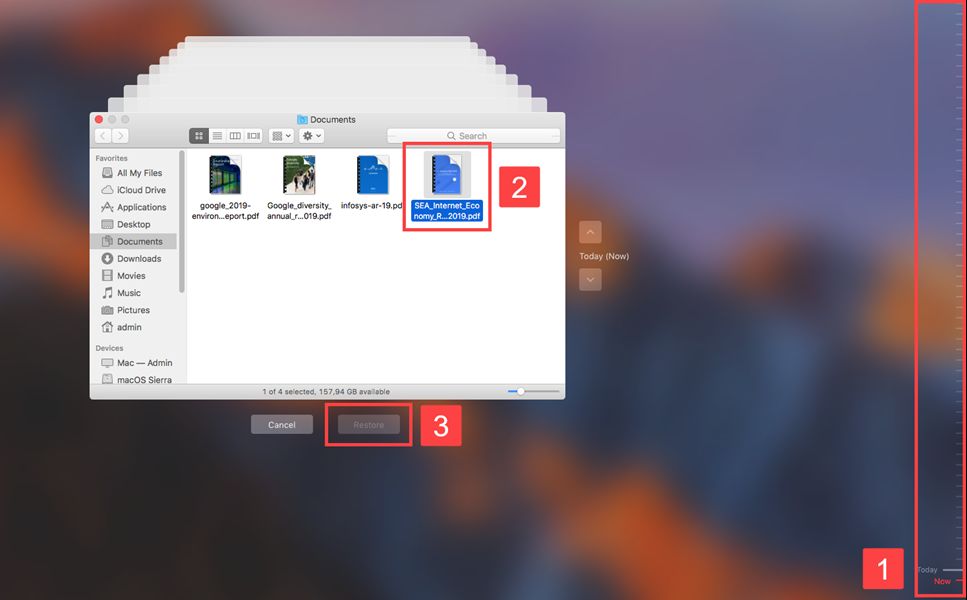 Recover deleted items from Trash on Mac with Time Machine