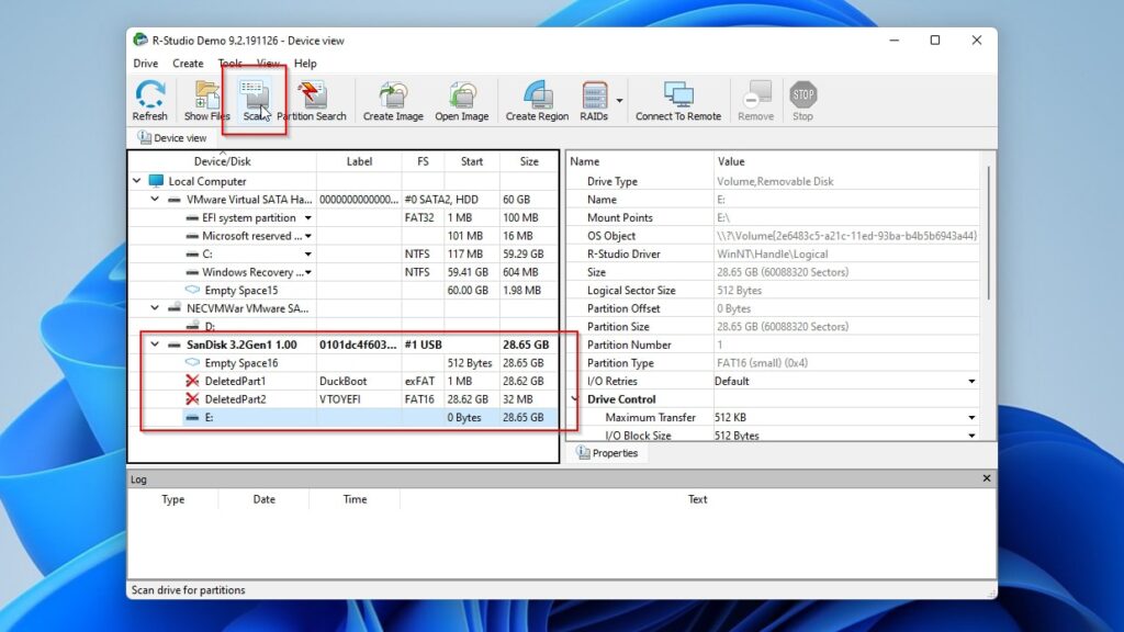 R-Studio Select Device to Scan