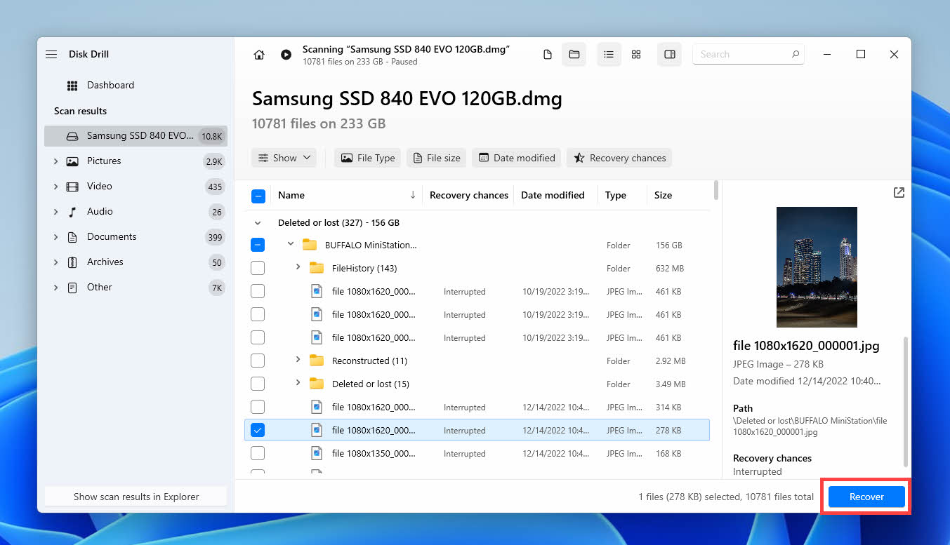 disk drill recover image data