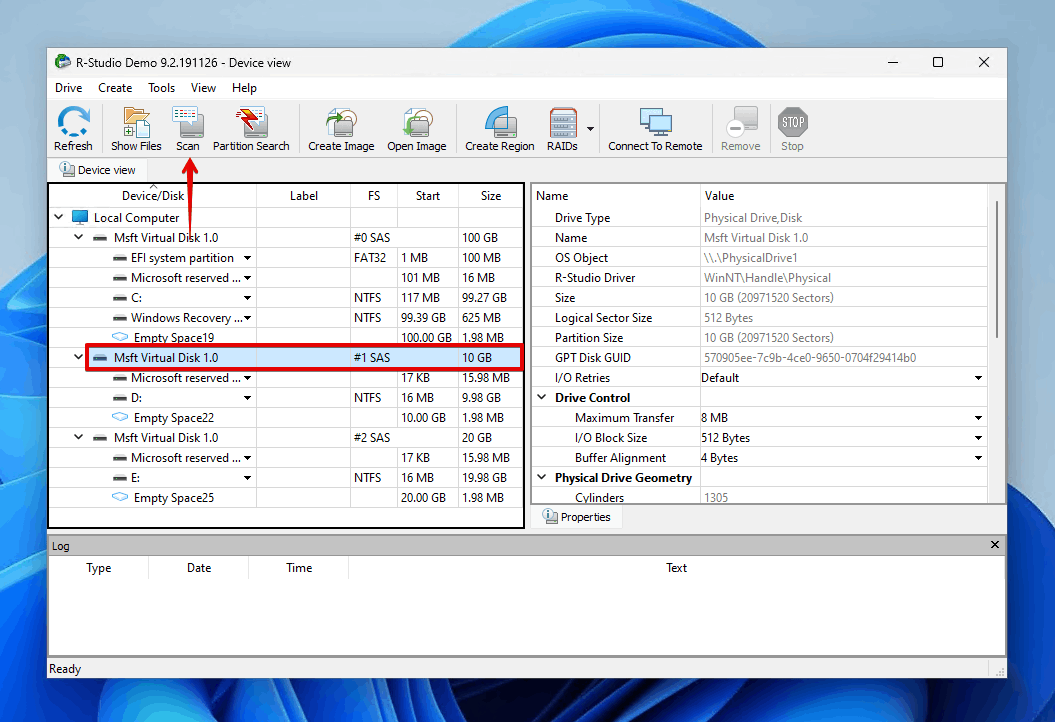 Scanning the WD passport hard drive.