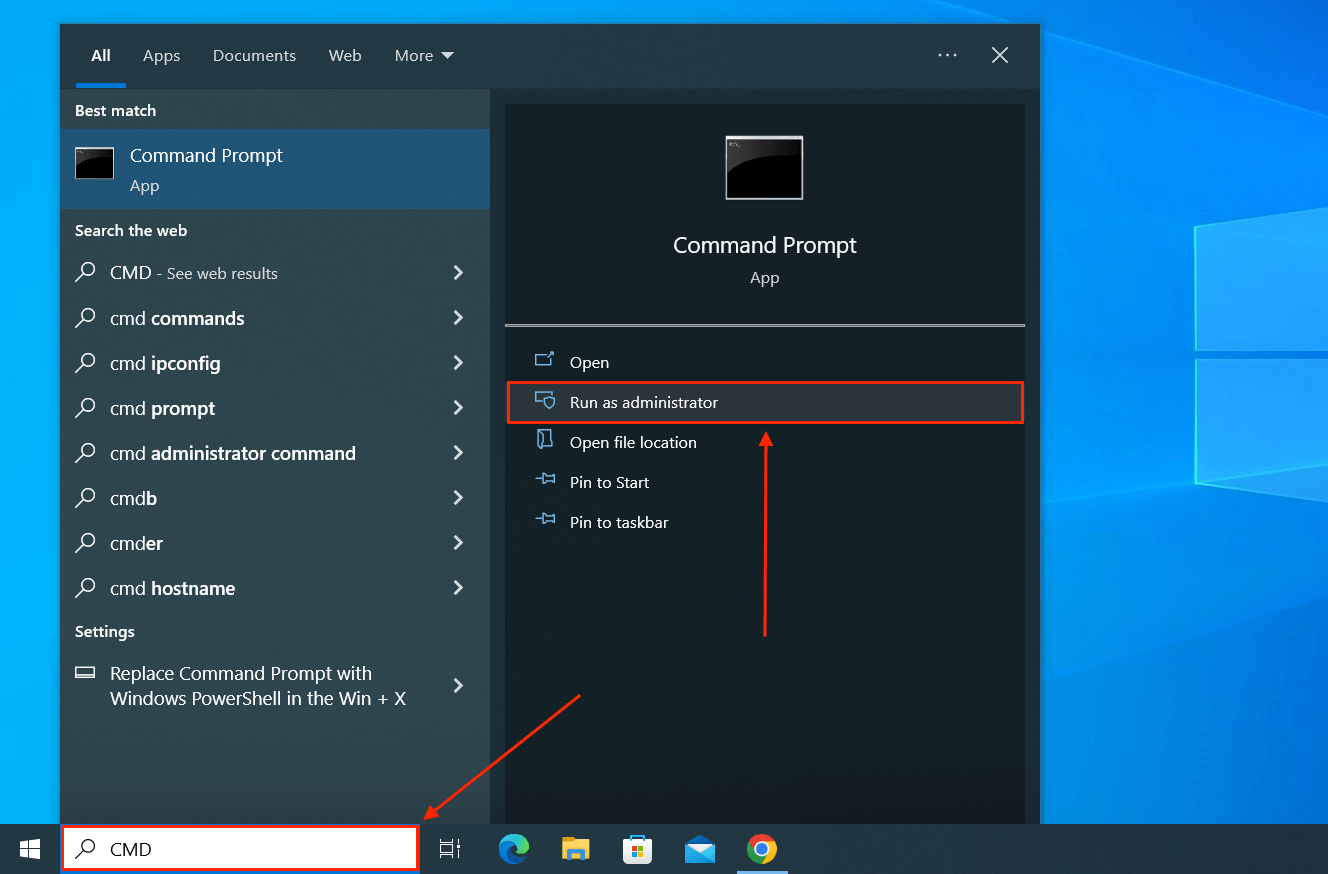 Command Prompt in Start Menu