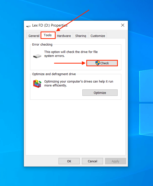 Windows Error-checking tool