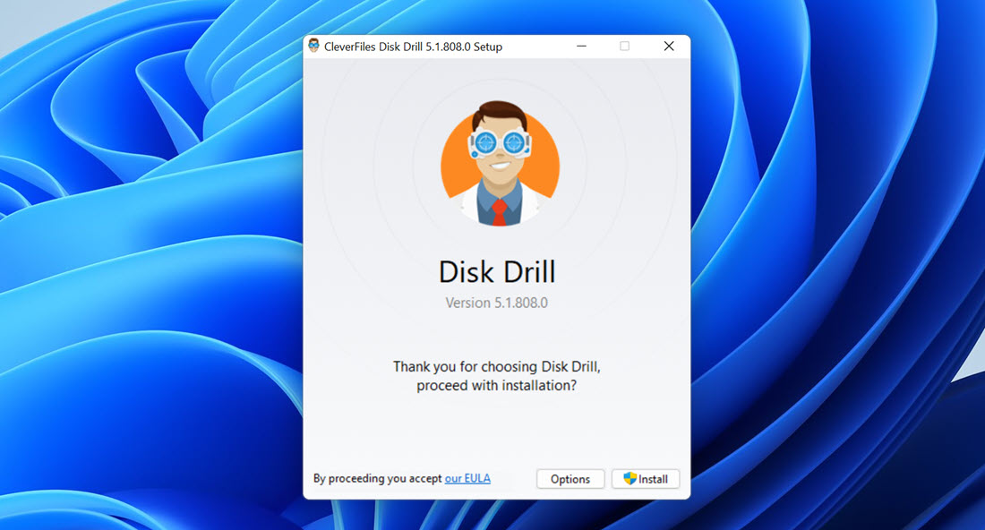 disk drill install start