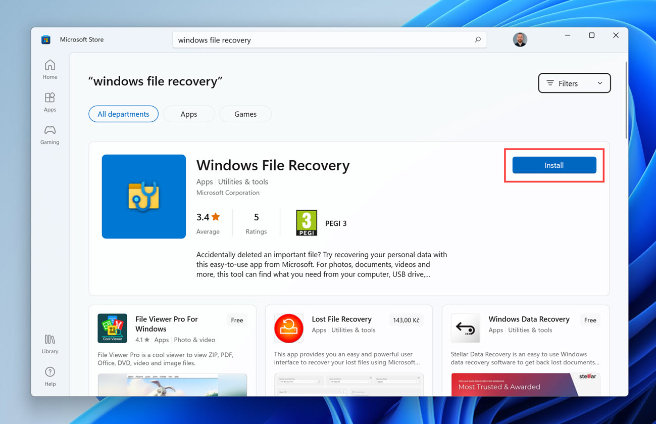 microsoft store windows file recovery
