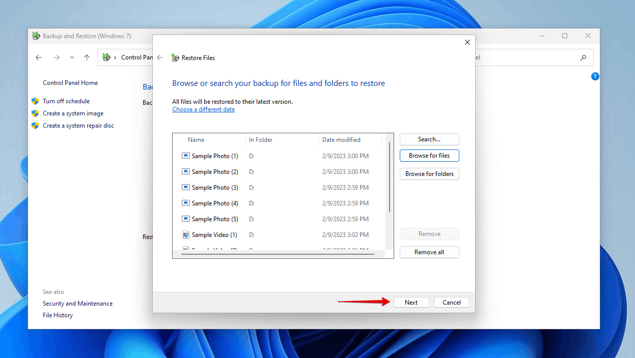 Recovering the shift-deleted files from a backup.