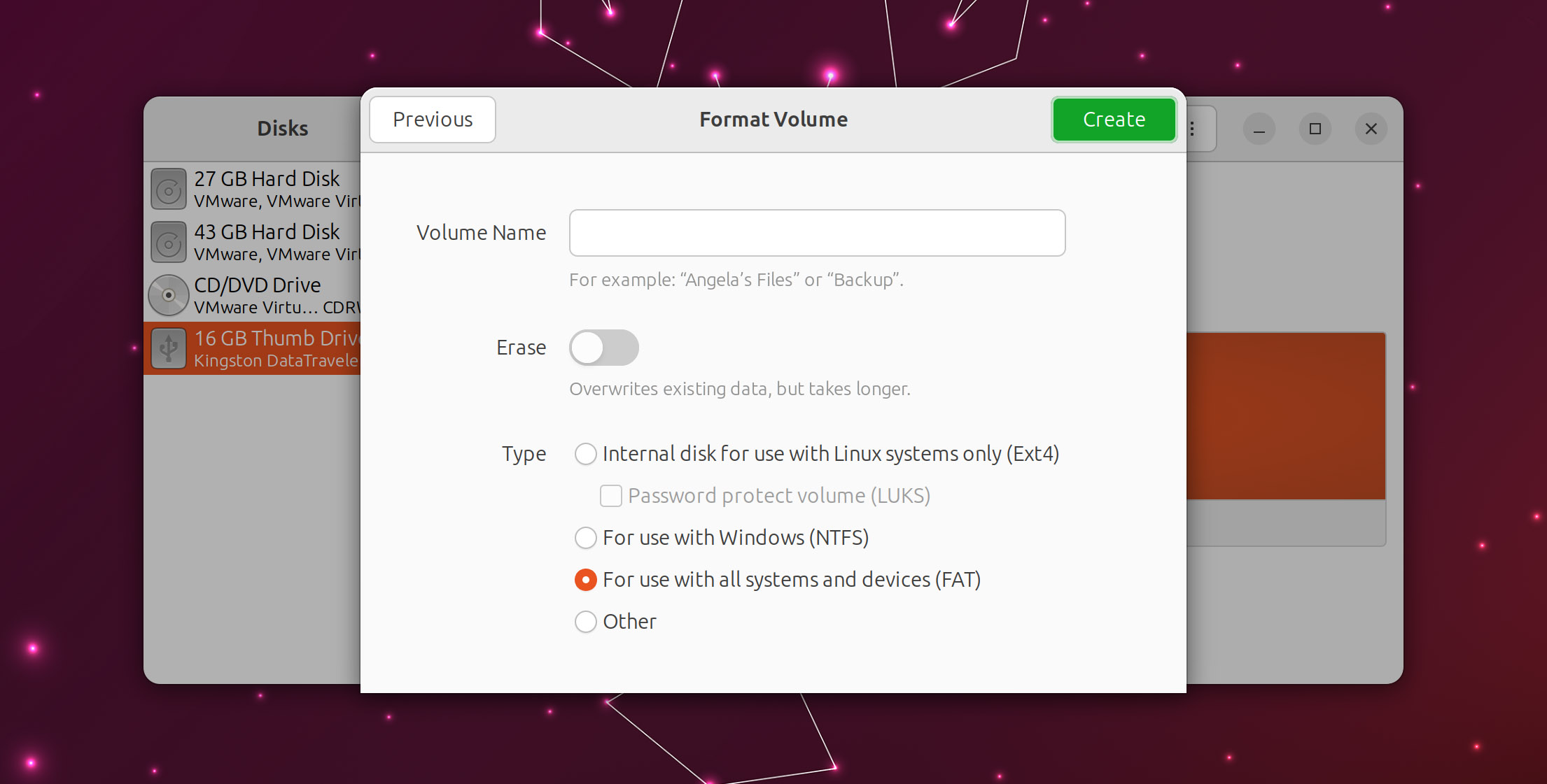 Disks Partition Name