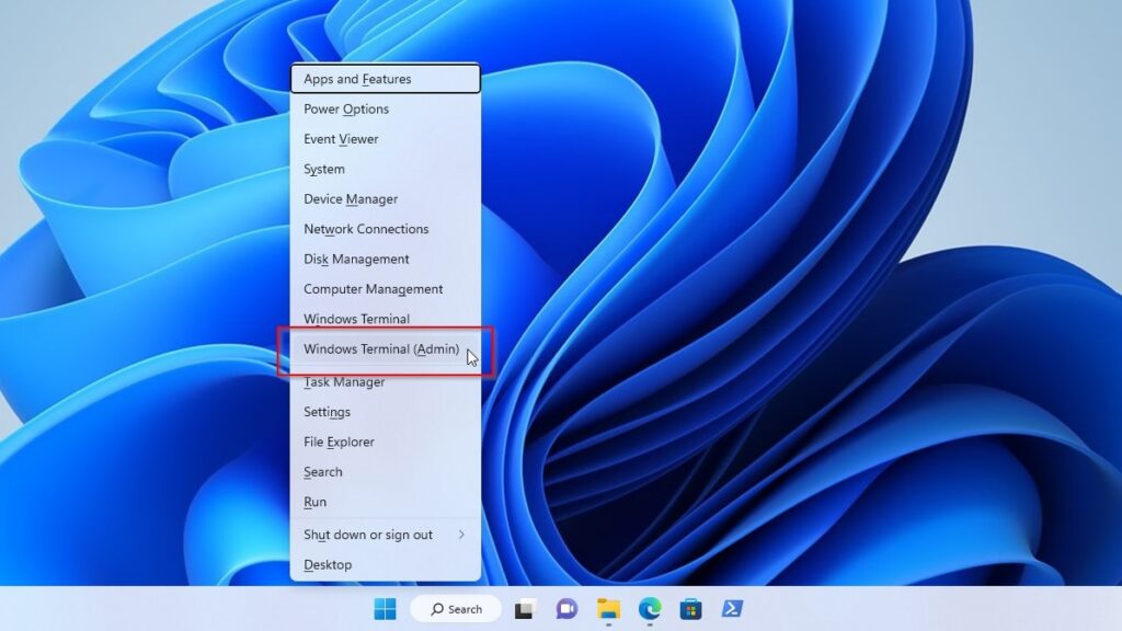 Windows X Run Windows Terminal Admin