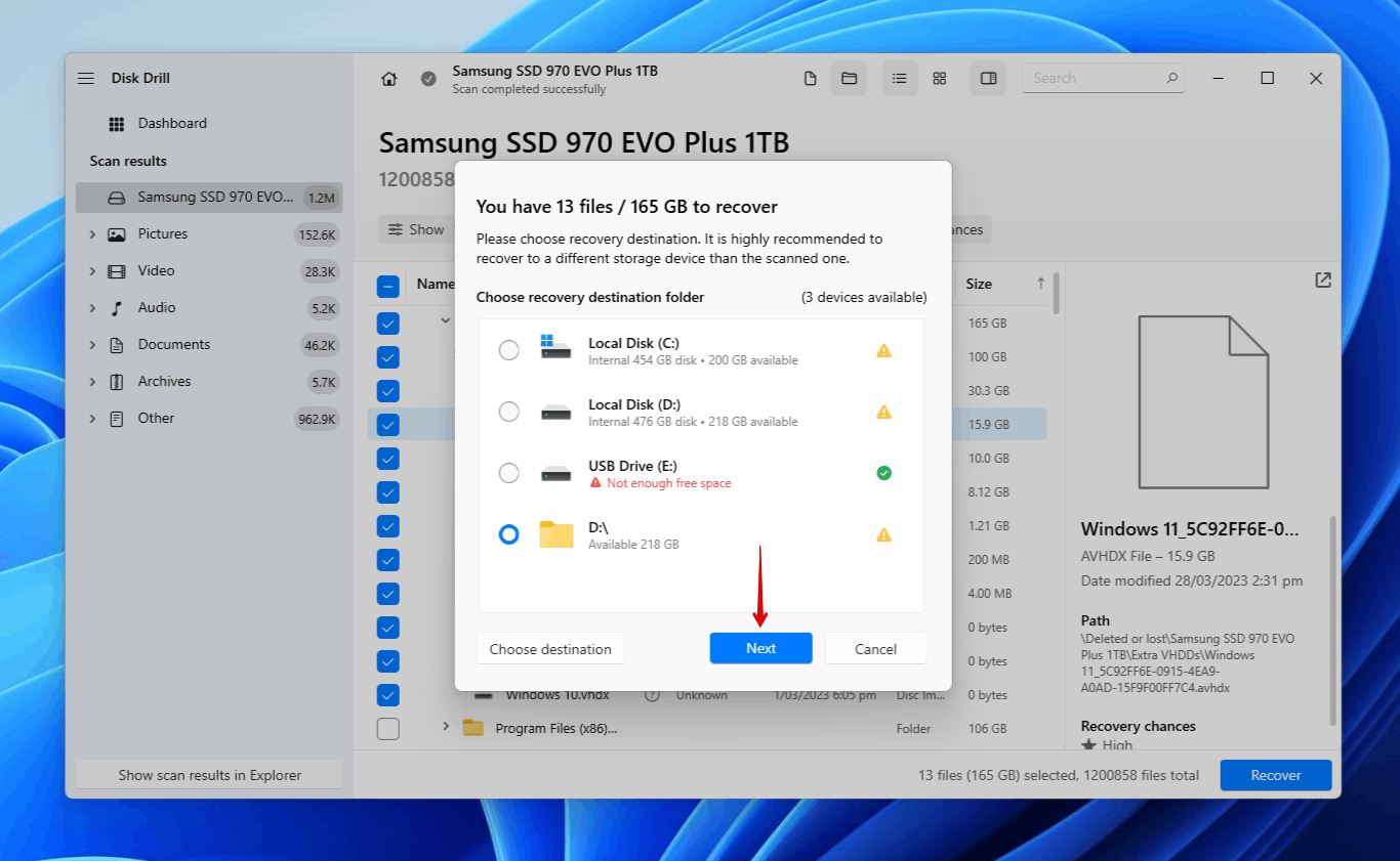 Recovering the data from the formatted SSD.