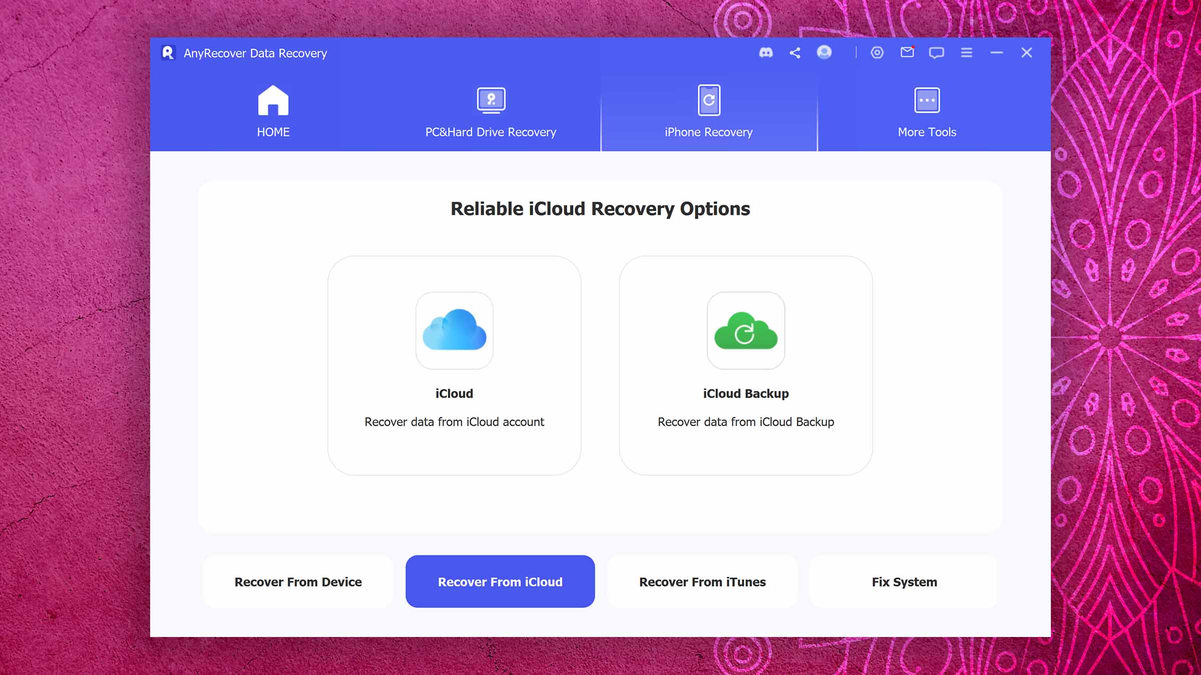 anyrecover data recovery recover from icloud