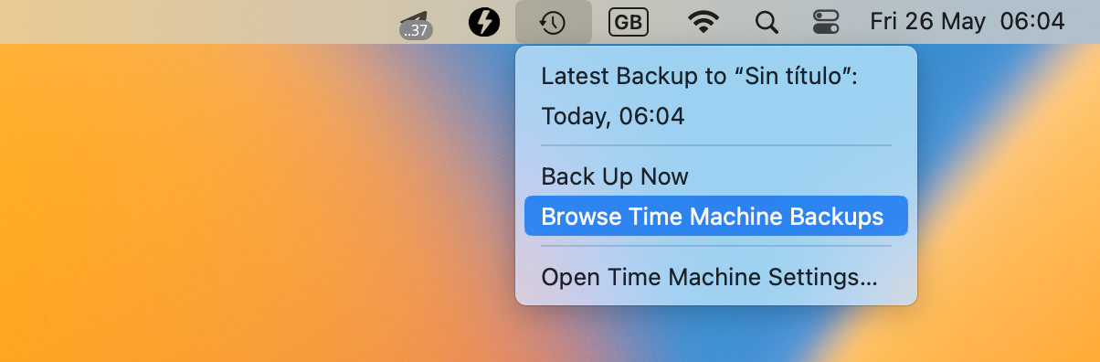Recover emptied Trash on Mac with Time Machine