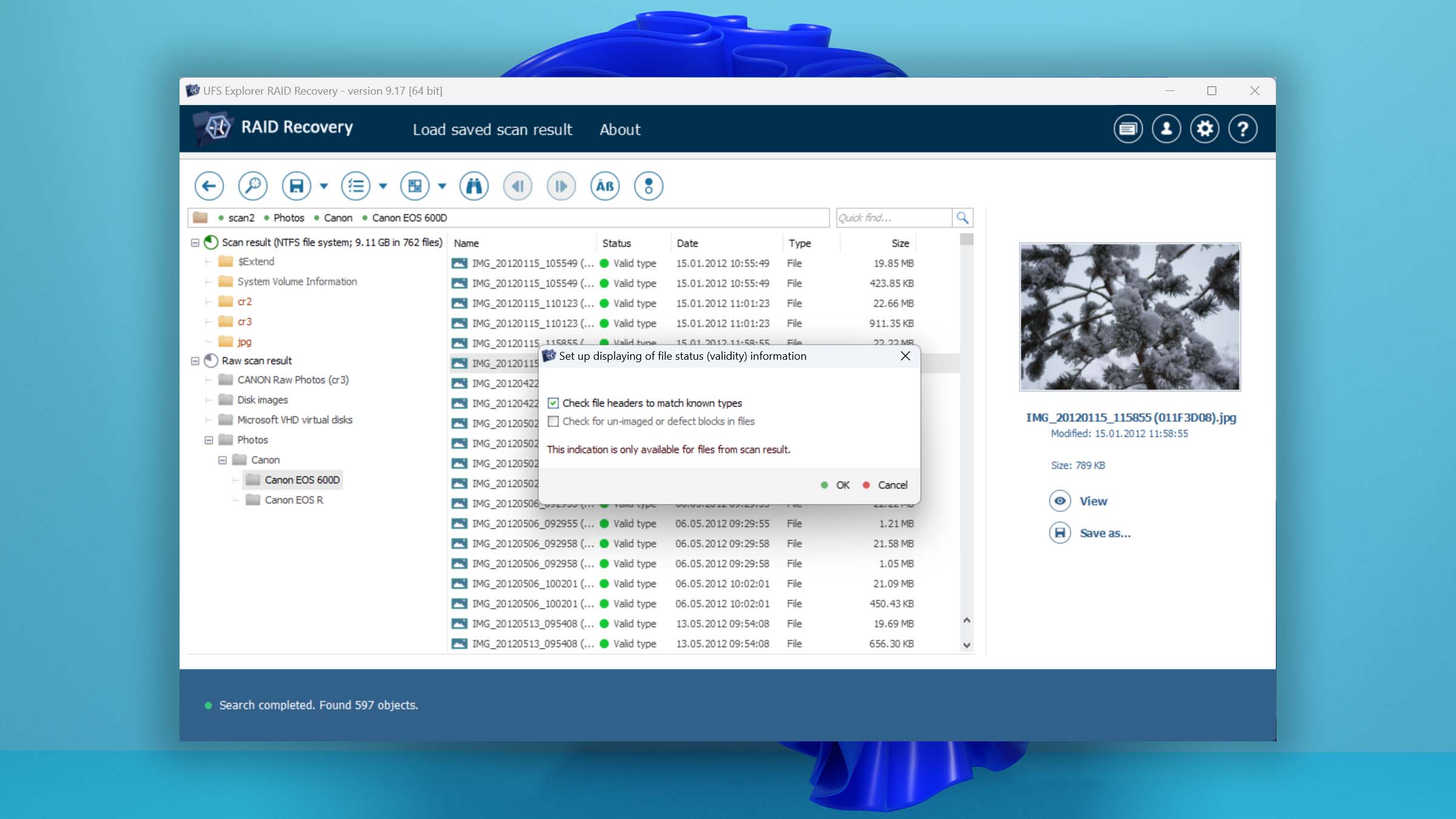 ufs explorer setup displaying to match known types