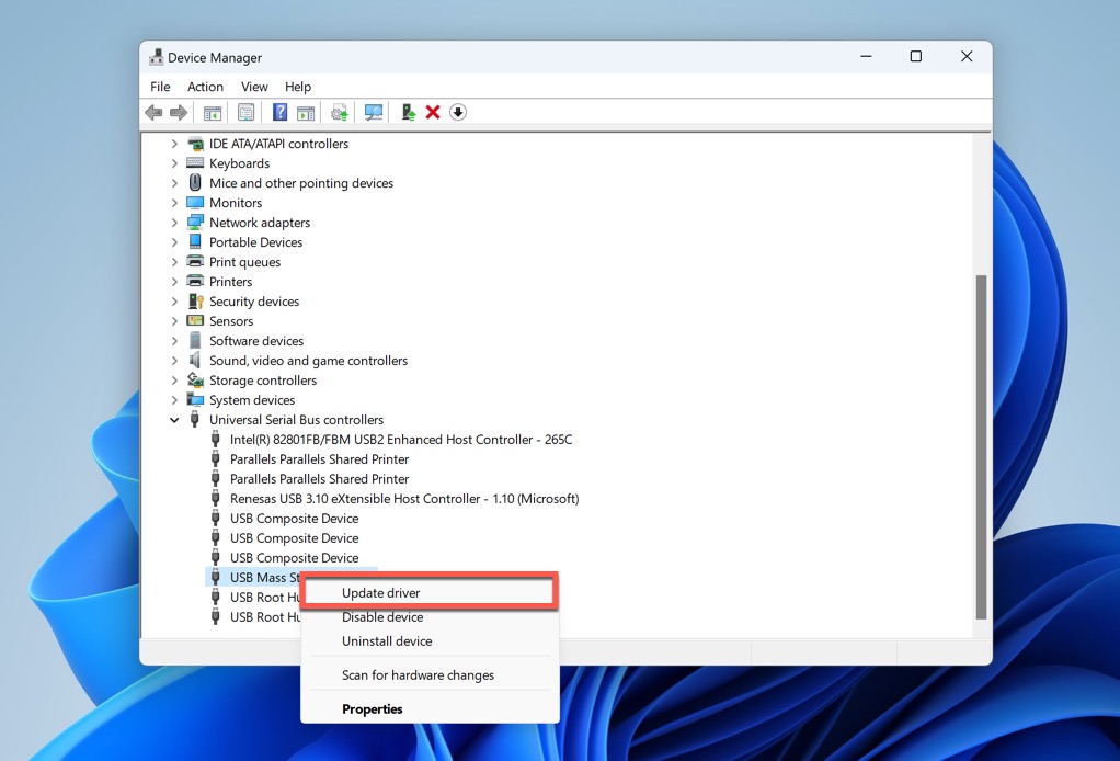 device manager update driver