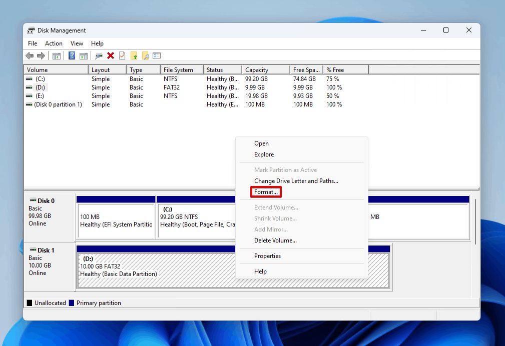 Formatting the CFexpress card.