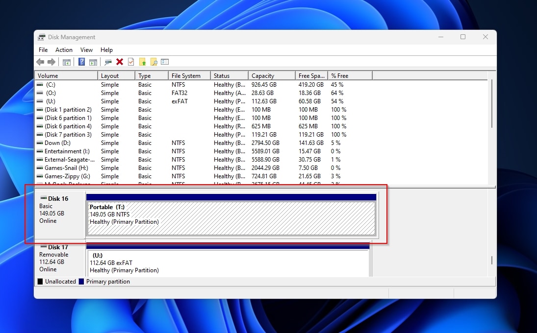 Disk Management Partition Created and Formatted